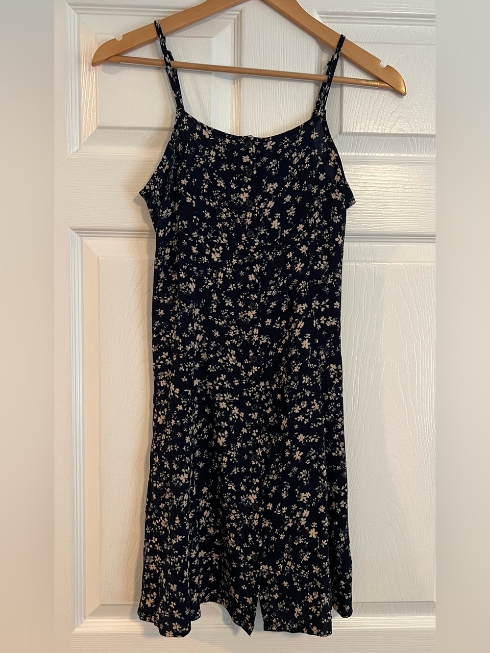 GAP Navy Floral Adjustable Strap Midi Dress